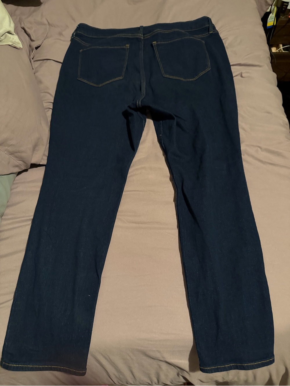 Old Navy Women's Straight-Leg Jeans in Dark Blue